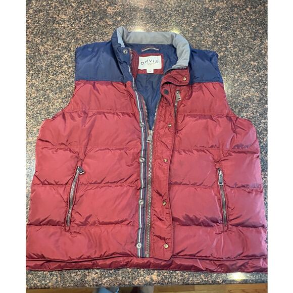 Orvis Men's Down Puffer Vest Burgundy/Navy Size XL-Like New - Picture 2 of 10